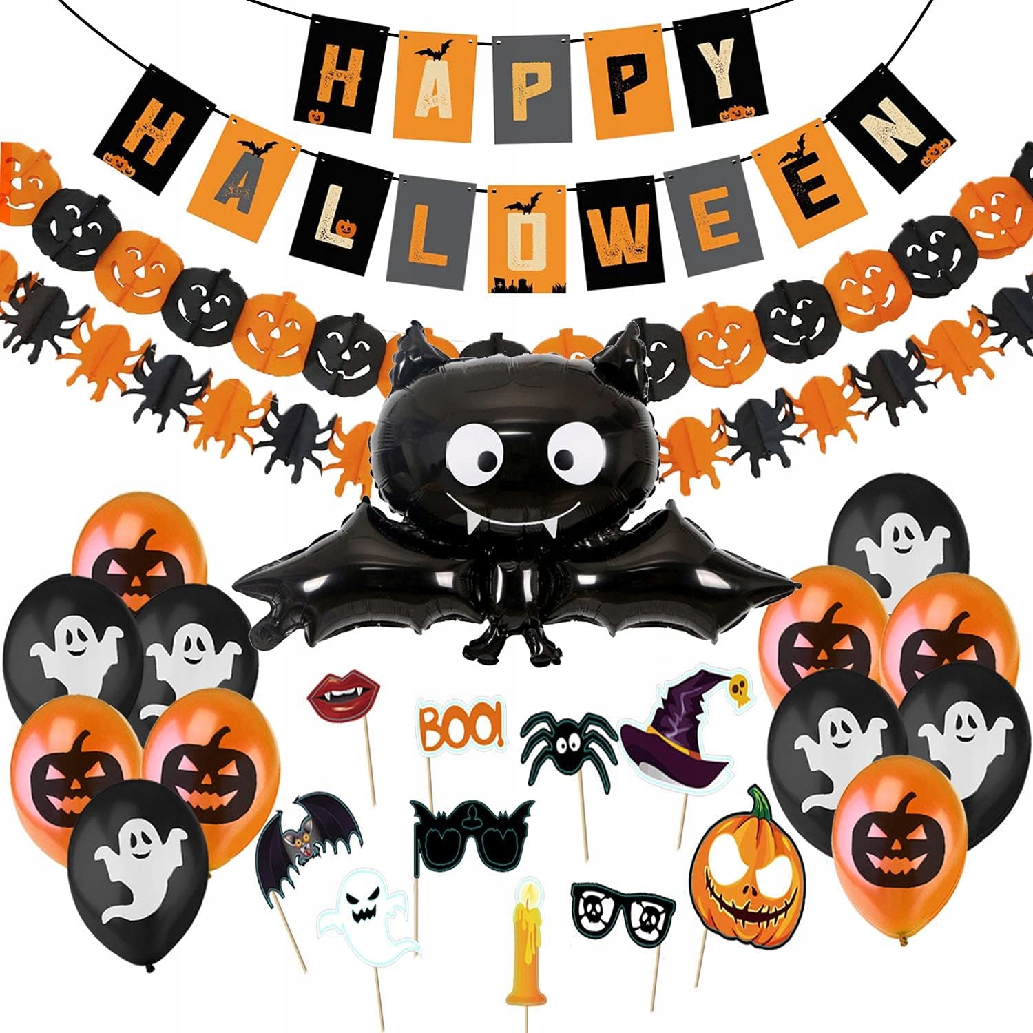 HALLOWEENSKÉ DEKORÁCIE 26-DIELNY PÁRTY AKCIOVÉ OZDOBENIA SADA BALÓNOV PANANER