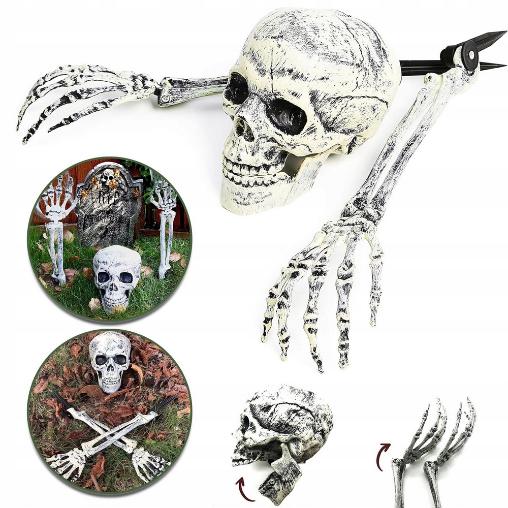 HALLOWEENSKÉ VONKAJŠIE DEKORÁCIE, REALISTICKÁ STRAŠIDLÁ HLAVA LEBEKY