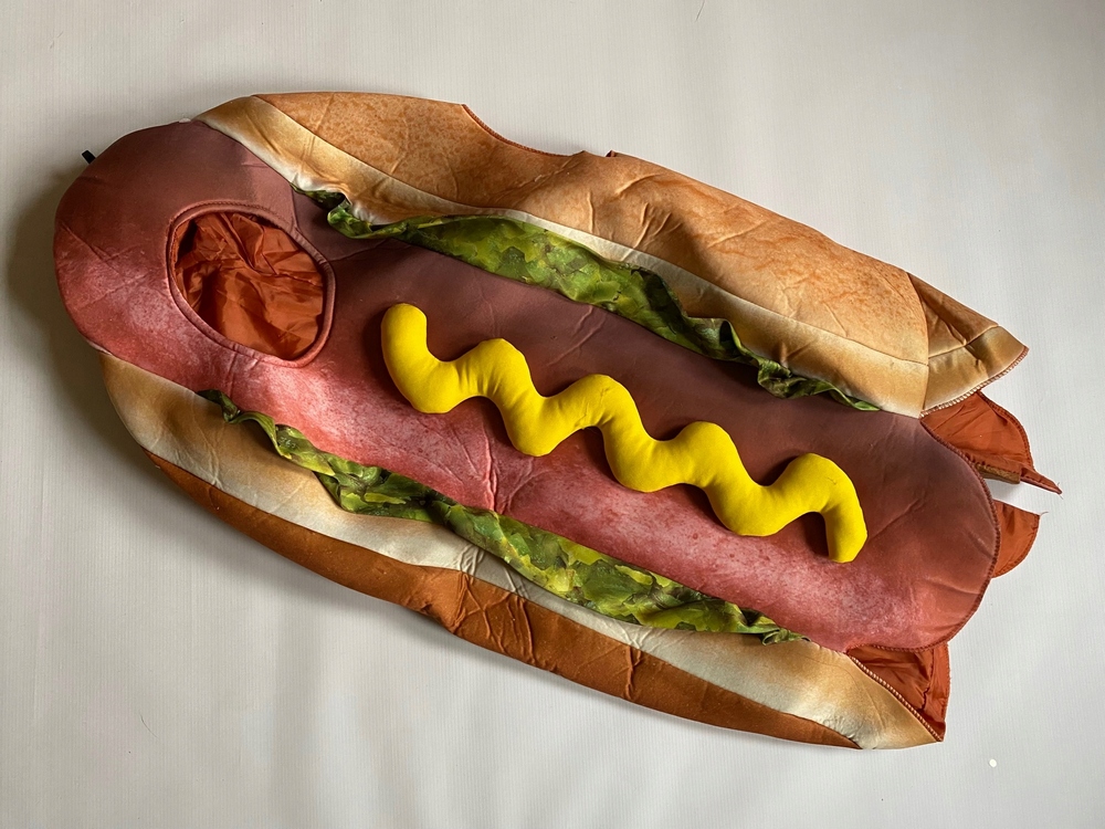 Kostým pre chlapca- Oblečenie vesty v hot-dog 104-116 cm karneval