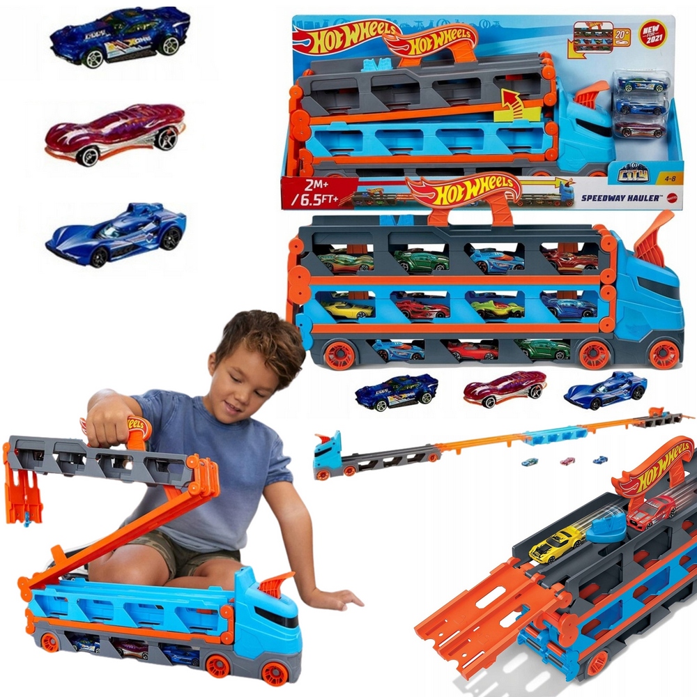 Závodný transportér Mattel Hot Wheels City 2 v 1