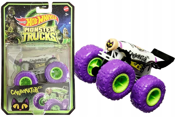 Sada autíčok - HOT WHEELS Žiariace Monster Truck Carbonator XXL