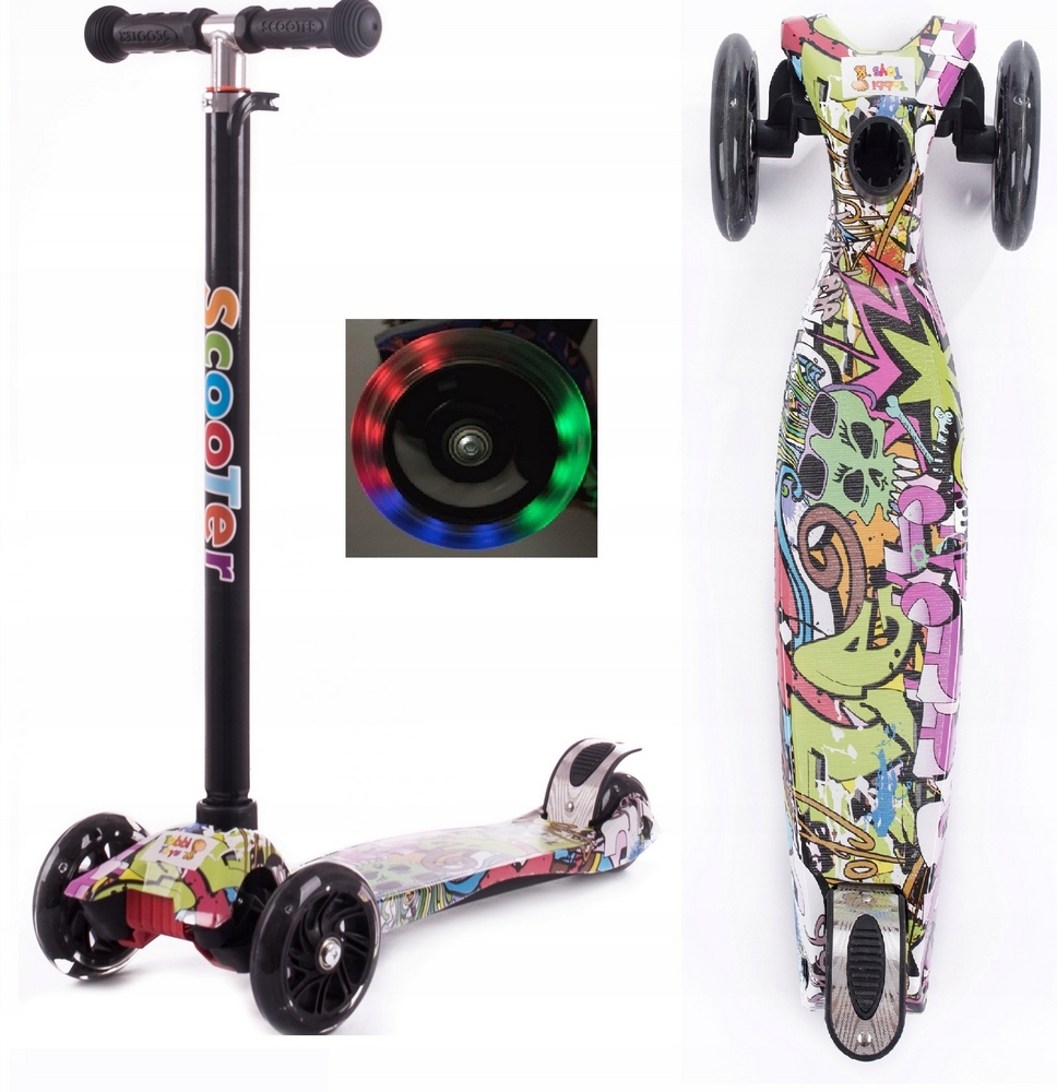 Tri -kolo graffiti LED vyvážený skúter 60 kg