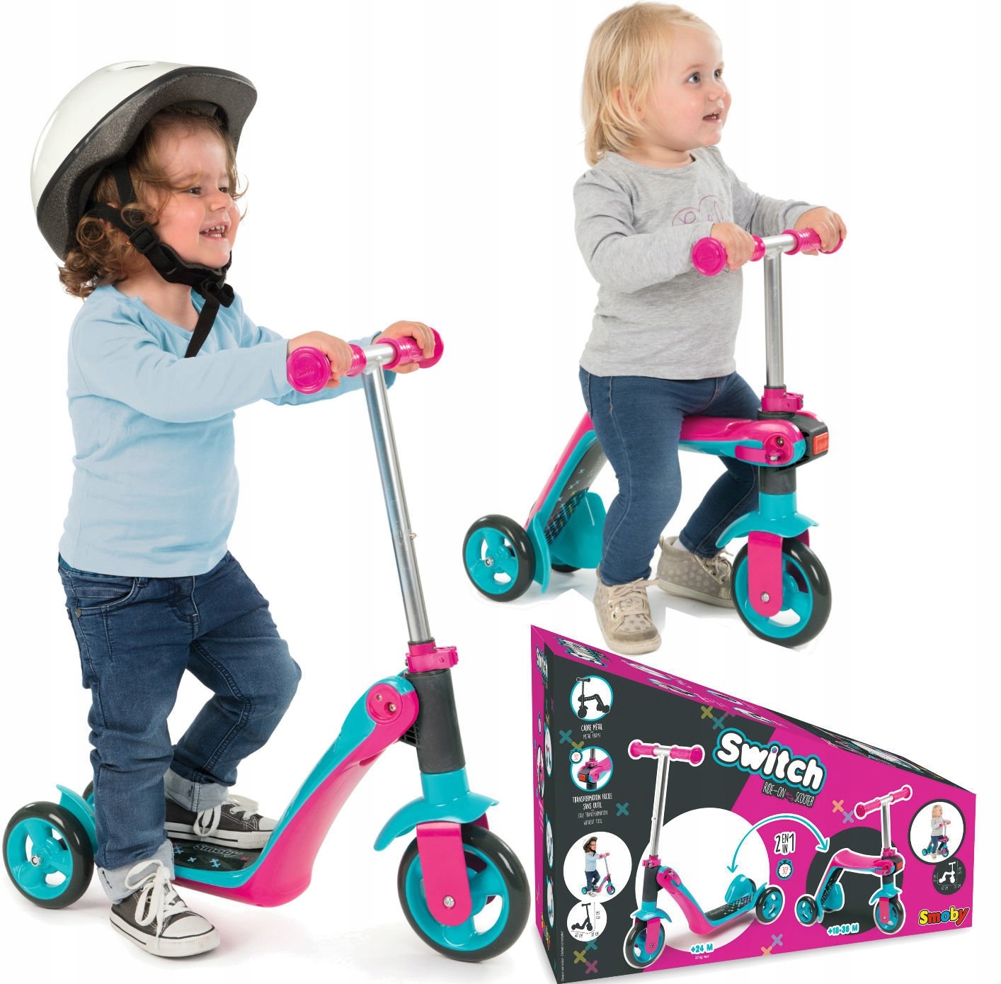 Triple Scooter 2in1 Ride Metal Smoby Rám