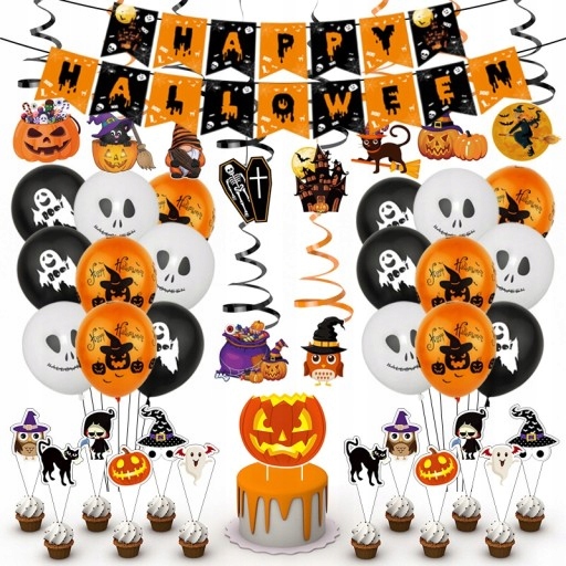 Halloweenske dekorácie balónové dekorácie 54 KS
