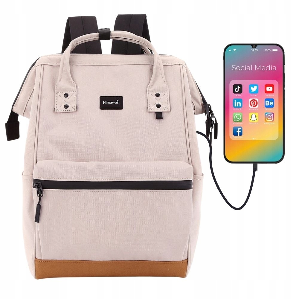 Himawari® Štýlový Mestský Batoh s USB Portom pre Dievčatá