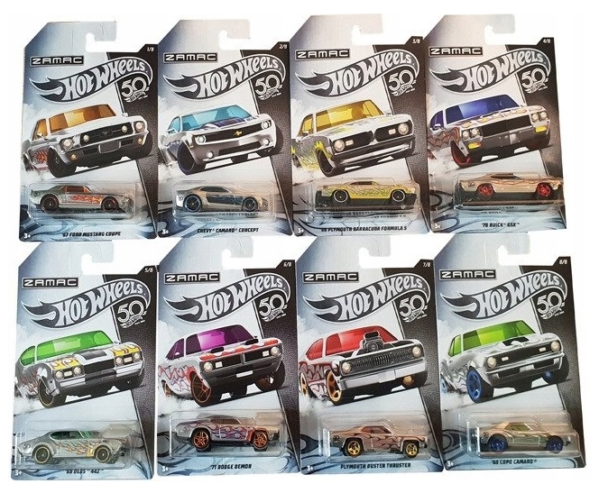 Sada 8 ks. 50. výročie Zamac Hot Wheels