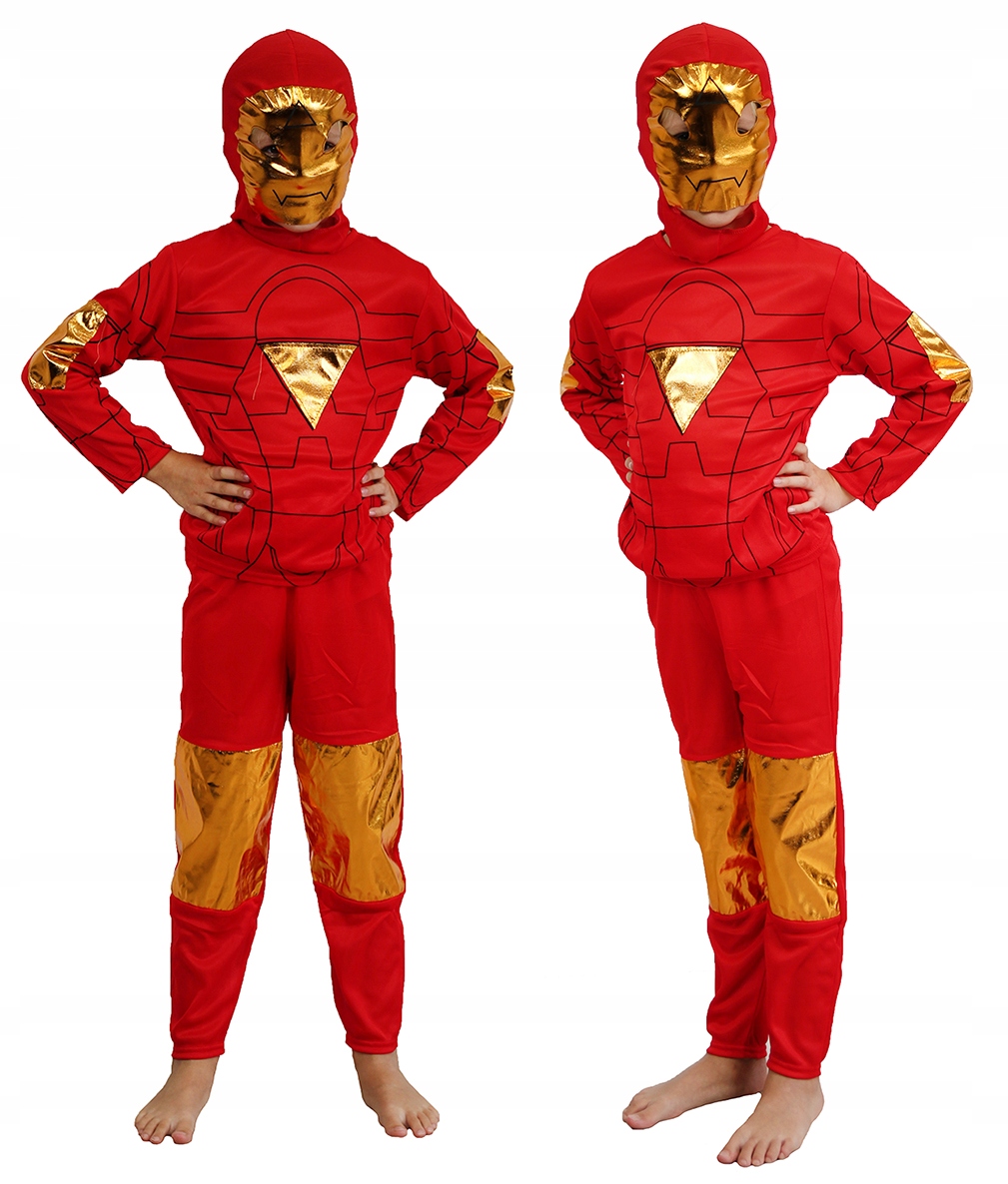 Kostým pre chlapca- Iron Man Outfit zamaskuje masku Avengers M 122 cm