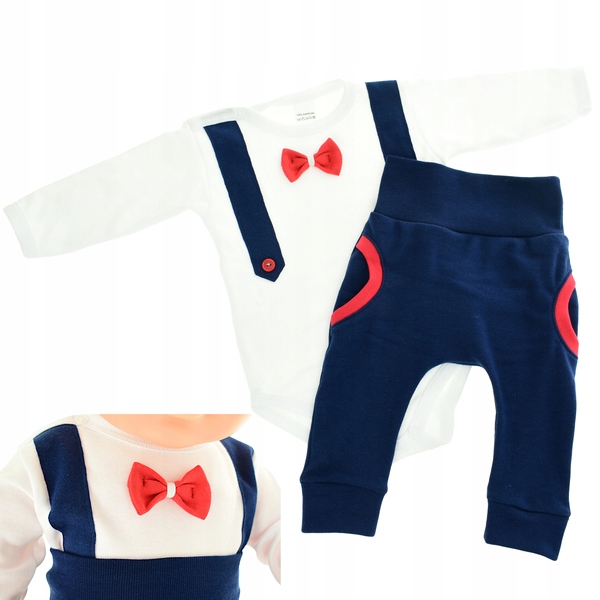 Detský komplet - Baby Set Mool 62 Biela, červená, námornícka modrá 2 ks.