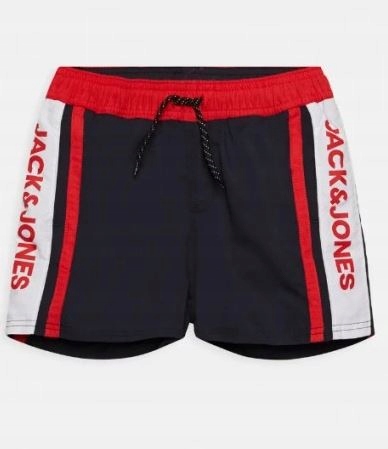 Detské plavky - Jack & Jones One -kus outfit 152 Red, Navy Blue