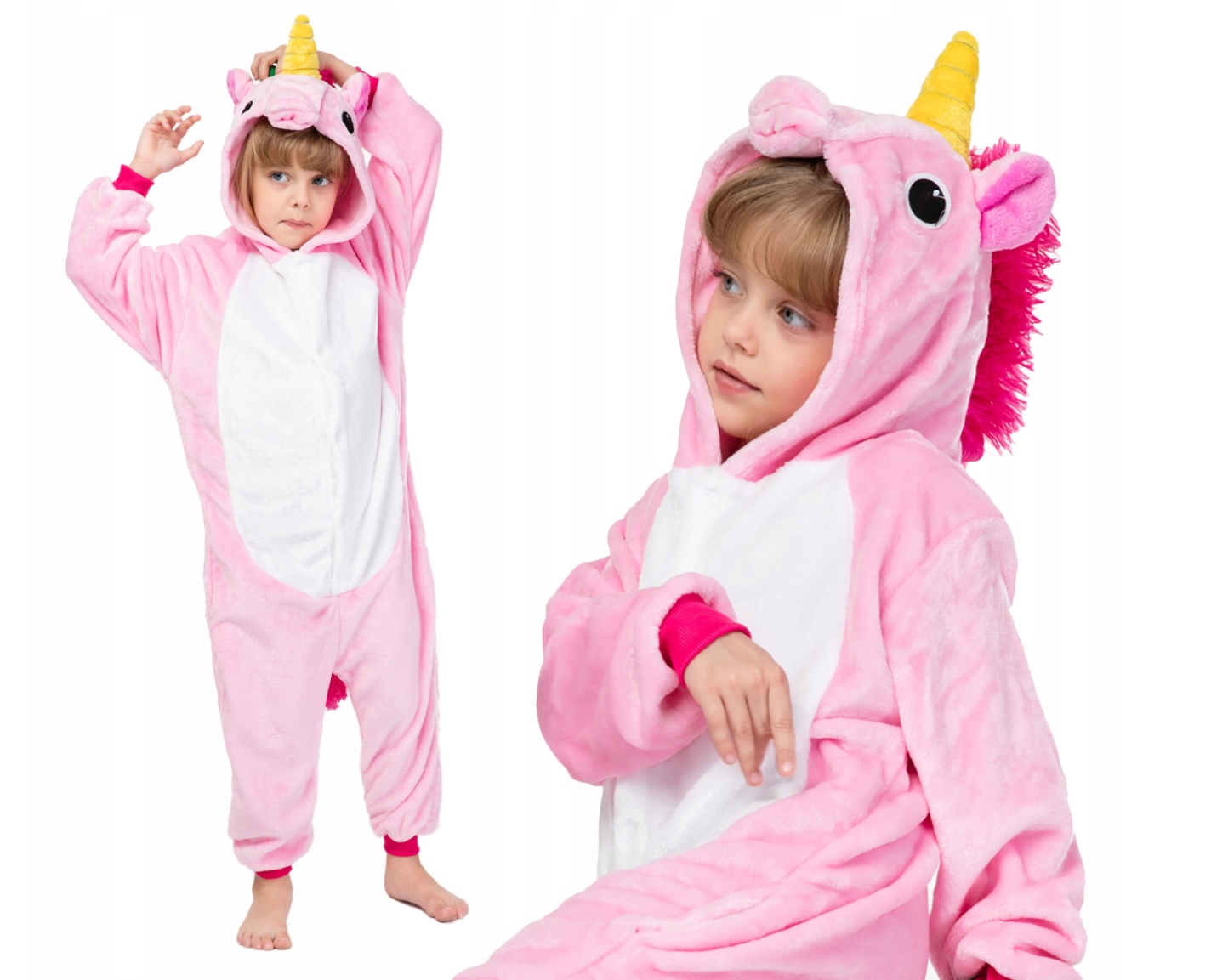Pyžamo, župán - Onesie (kombinézy) veľkosť 152 ružová