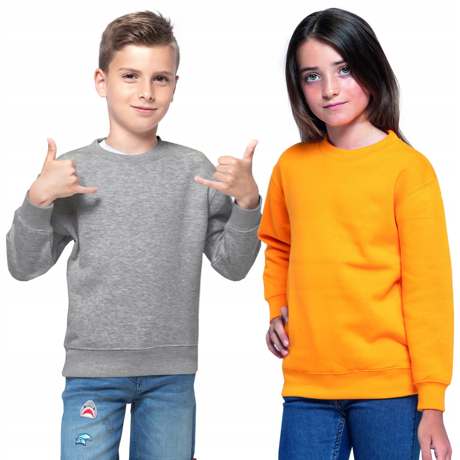 Mikina - Detská mikina JHK Veľkosť 158 s dlhým rukávom biela, červená, modrá, ružová, zelená