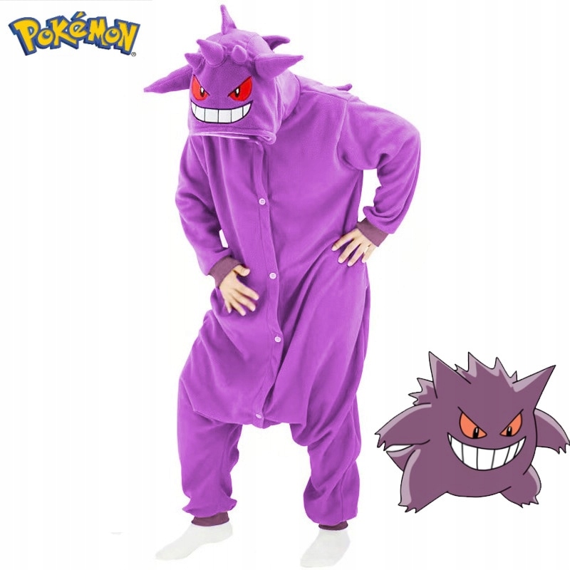 Kostým, maska - Jeden -kus kigurumi opitý gengar pokémon
