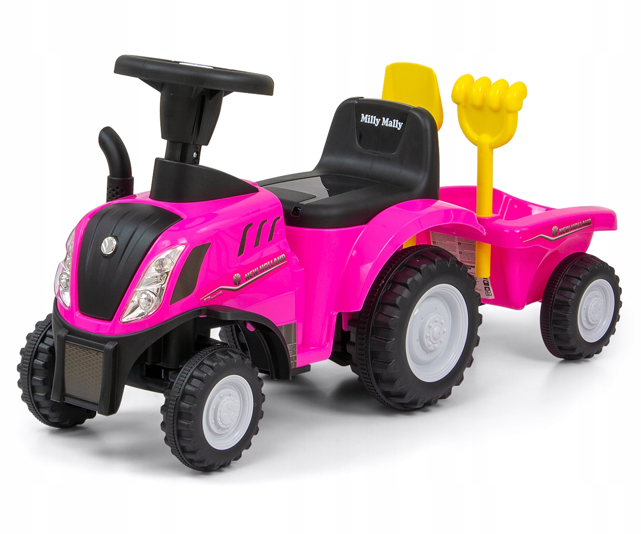 Milly Mally New Holland T7 ružový jazdný vozík