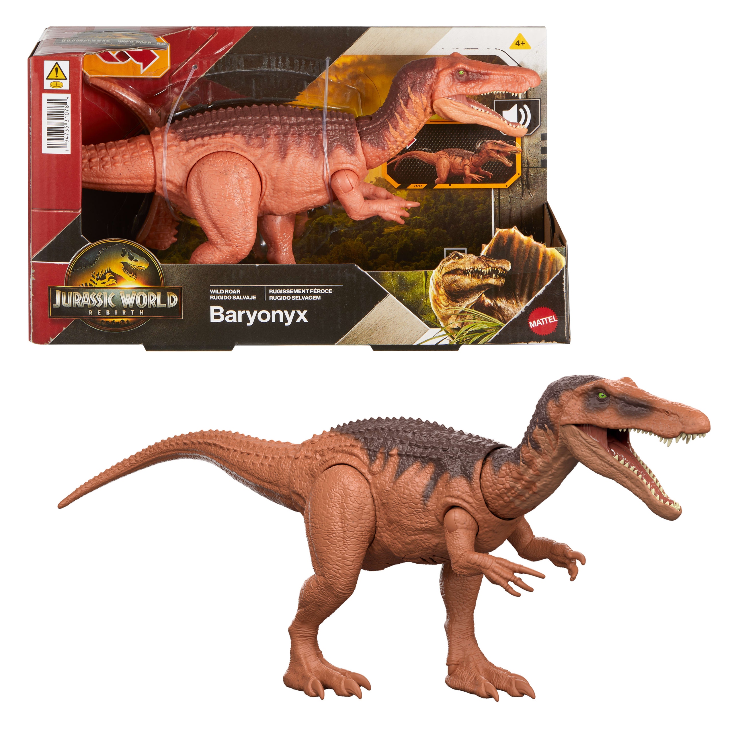 Mattel Jurský svet 47390 Soundfigúrka Baryonyx Wild Rear