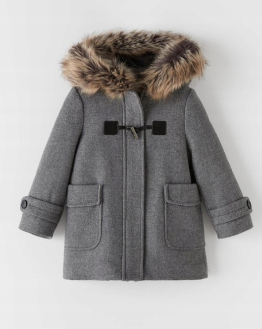 Detská bunda - K01548 kabát s kapucňou 134