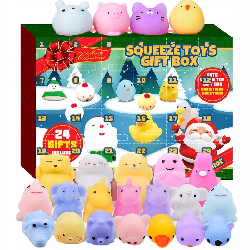 Stláčacia hračka - Advent Calendar Moch Squishy Anti -Resress Toy 24 PCS