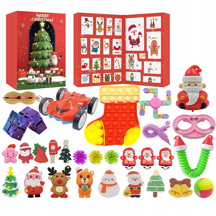 Stláčacia hračka - Advent Calendar Set hračiek Anti -Stress Pracks Pop It Fidget Toy