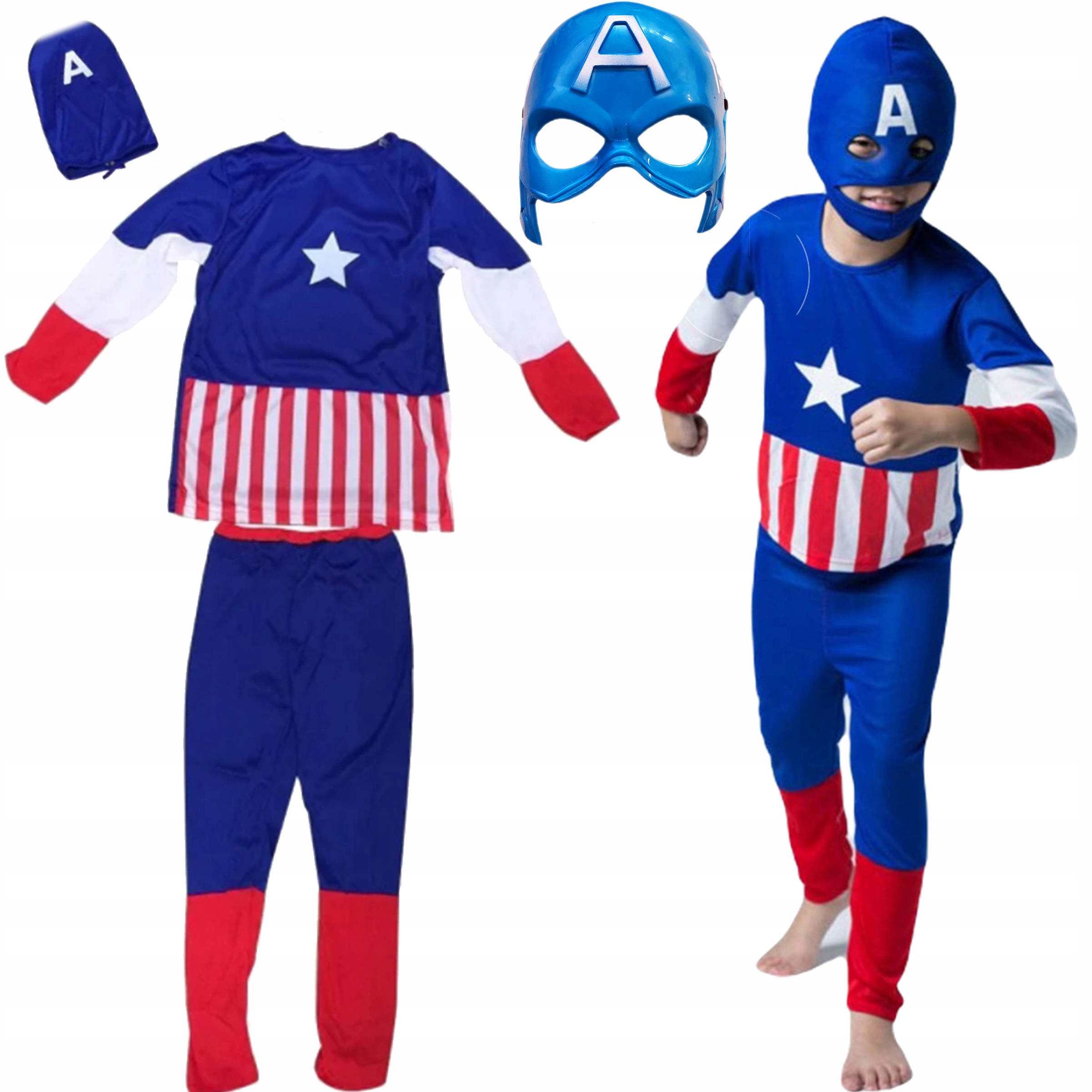 Kostým pre chlapca- Outfit Captain America pre chlapca 98-110 + maska
