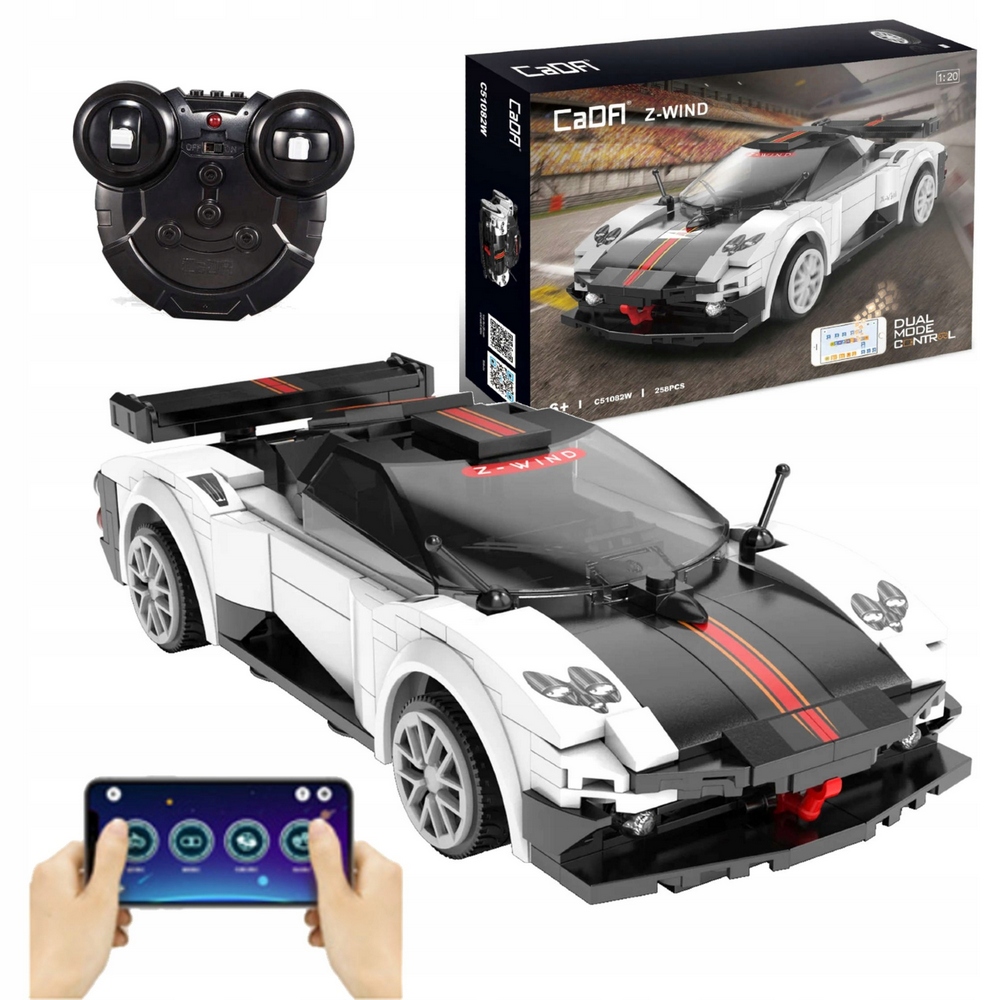 Stavebnica, slamky - CADA Car Blocks CAR Z-Wind RC 258 Elements