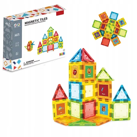 Magnetická stavebnica - 3D 3D magnetické bloky 46el.