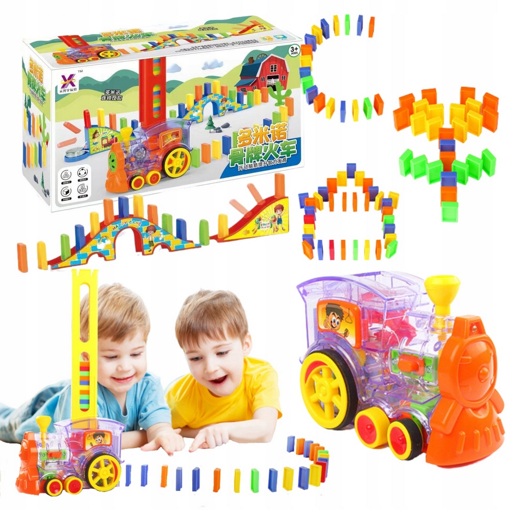 LEGO súprava - Front -vlakov lokomotíva kladenie domino farebné bloky veľké súprava