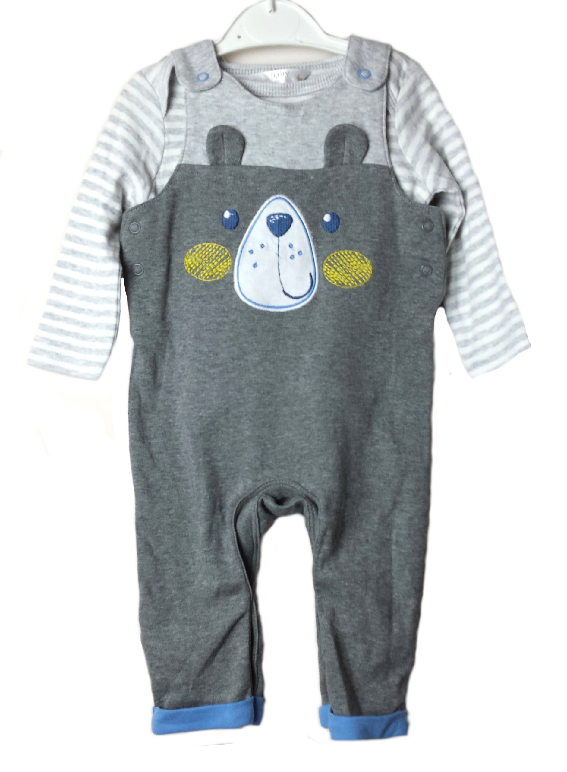 Detský komplet - Baby Set M & Co 68 biela, čierna, modrá, sivá, žltá 2 ks.