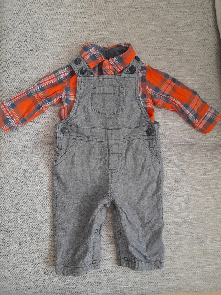 Detský komplet - Baby Set George 62 biela, námornícka modrá, modrá, oranžová, sivá 2 ks.