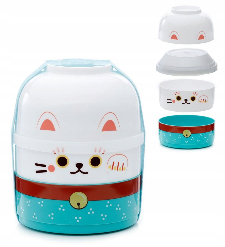 Detský desiatový box, fľaša - MANEKI CAT NEKO Bunchbox Breakfast Set
