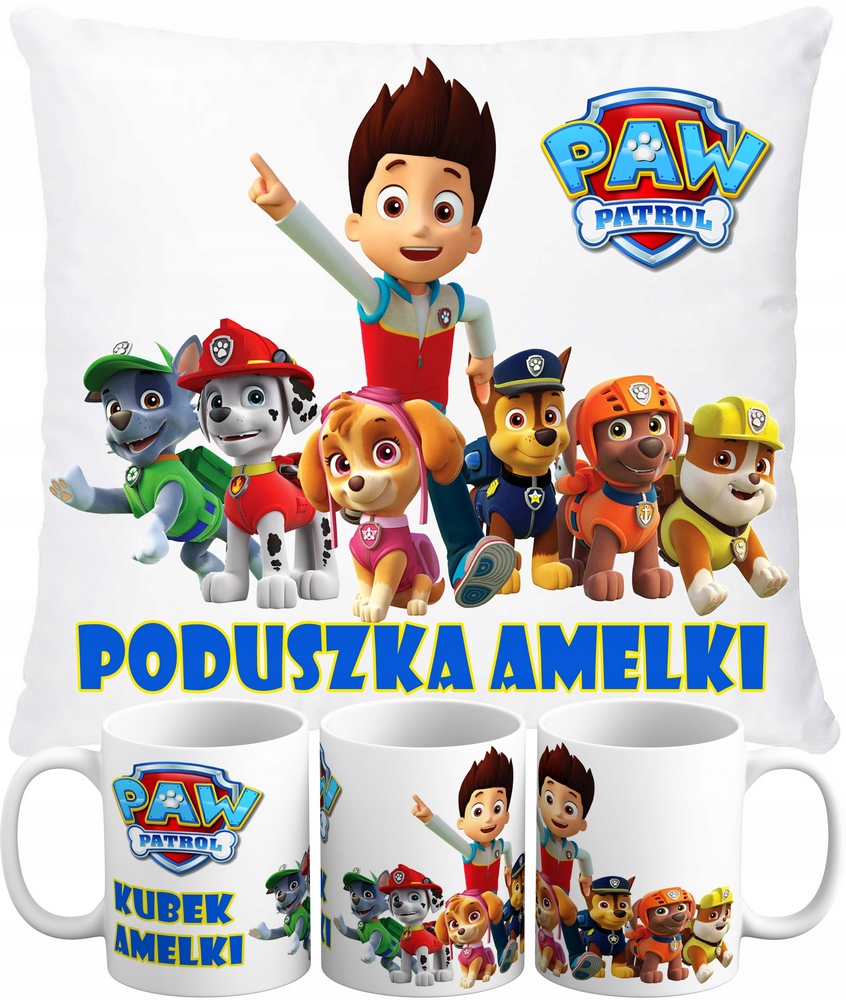 Hrnček + pssi hliadkový vankúš + meno pre Ježiško
