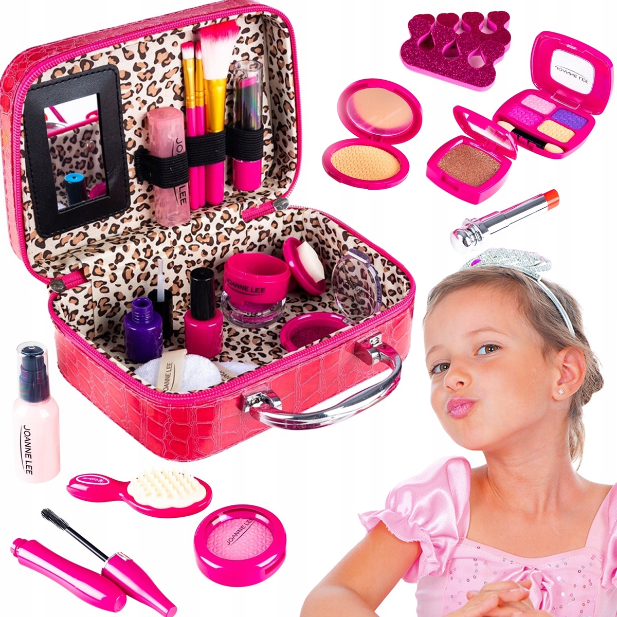 Detský make up - Chorvát kozmetiky na maľovanie make -upu paznkoci make -up kúpeľný kufor 22 el.