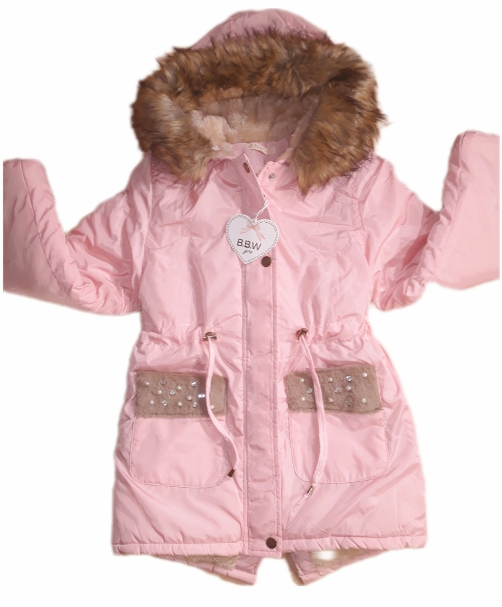 Detská bunda - Práškový prášok zimnej bundy Pink Roz. 140