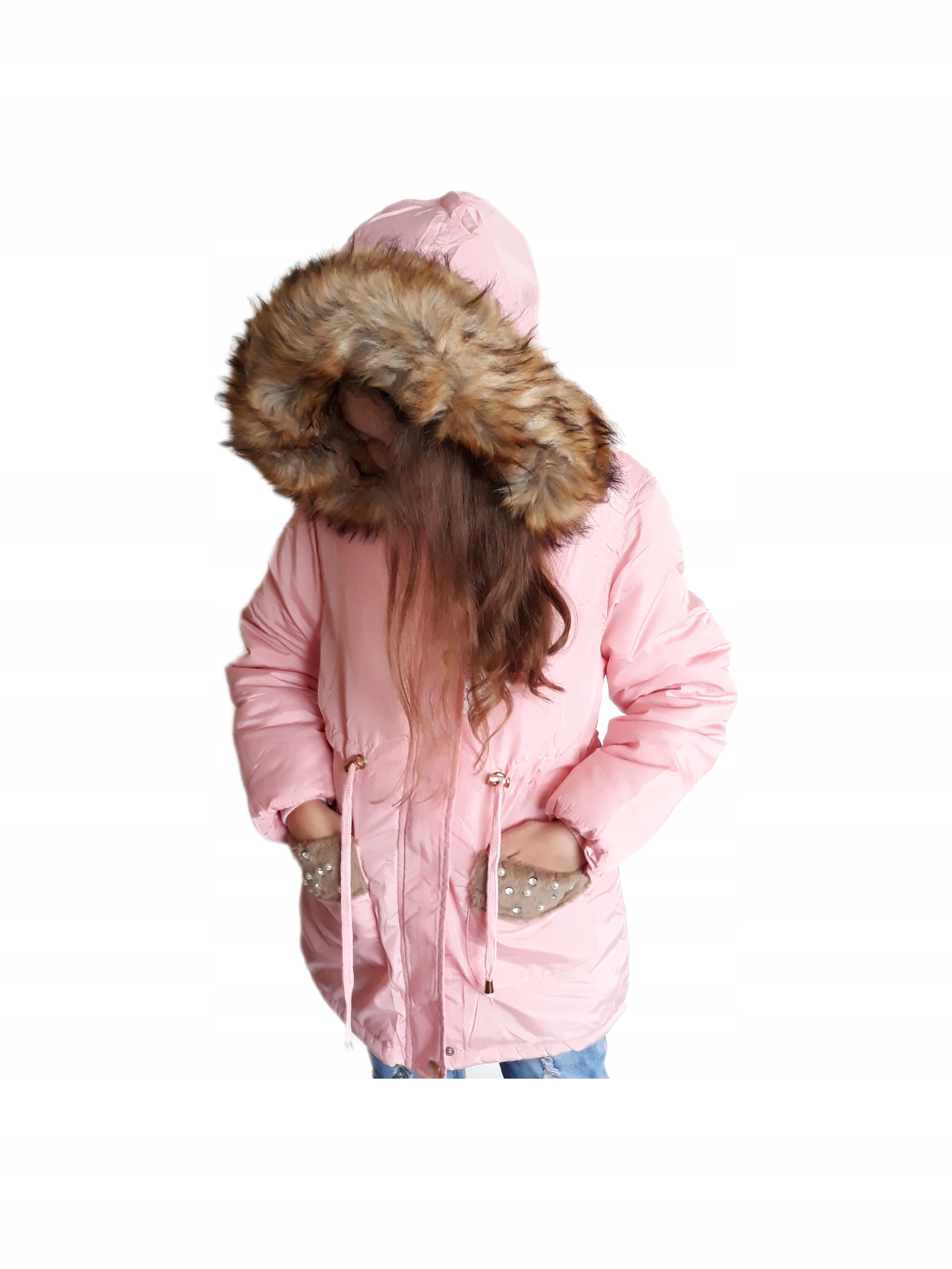 Detská bunda - Práškový prášok zimnej bundy Pink Roz. 152