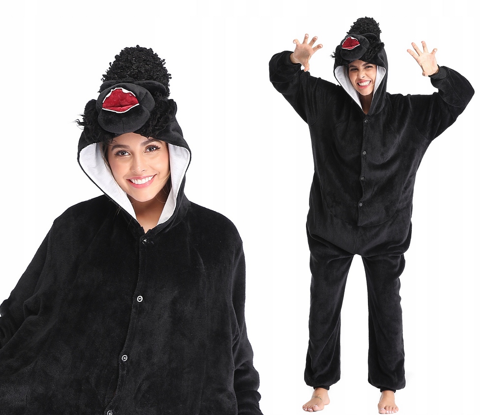 Pyžamo, župán - Onesie (kombinézy) veľkosť 164 čierna