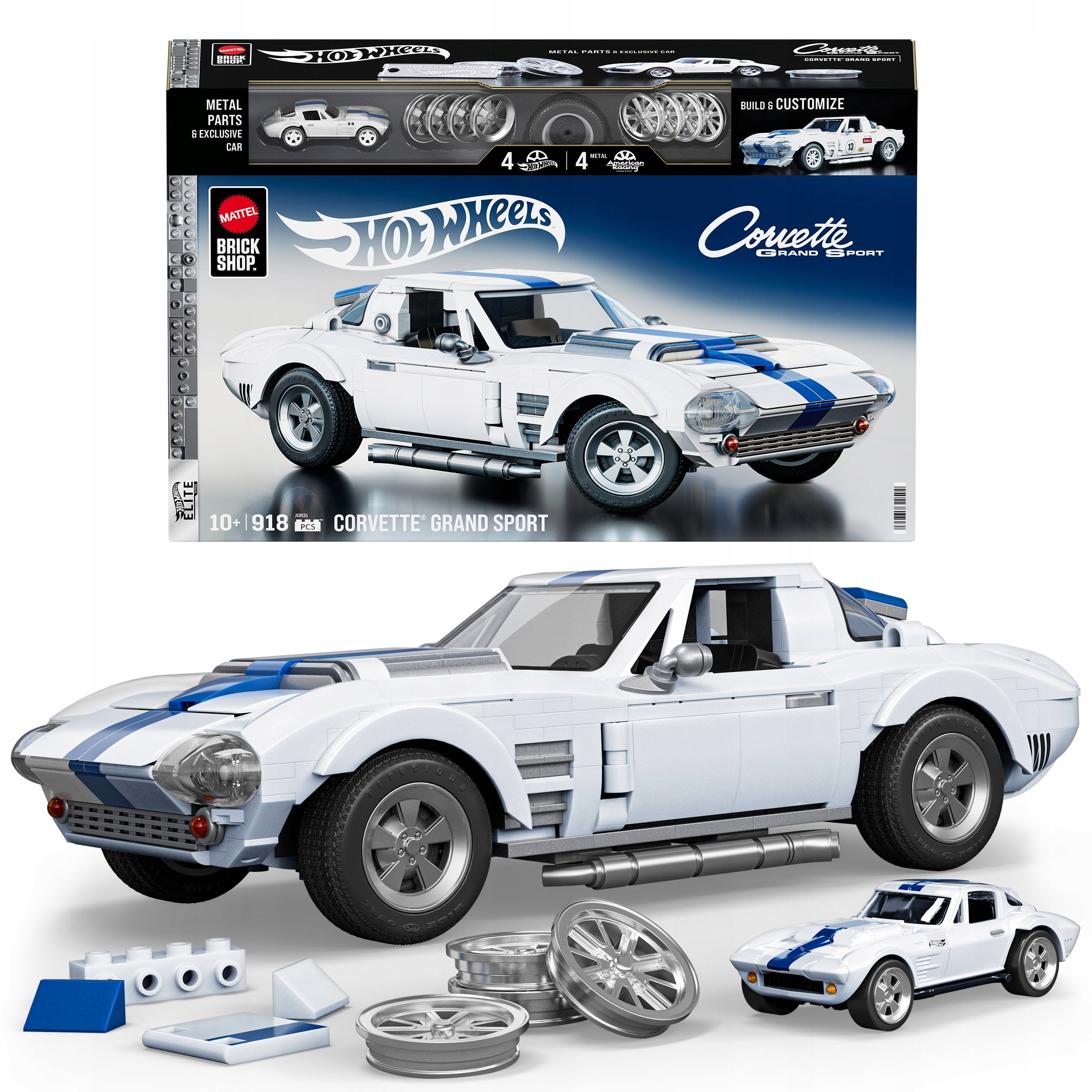 Mattel Brick Shop Hot Wheels Elite Series Corvette Grand Sport JGR31 kociek