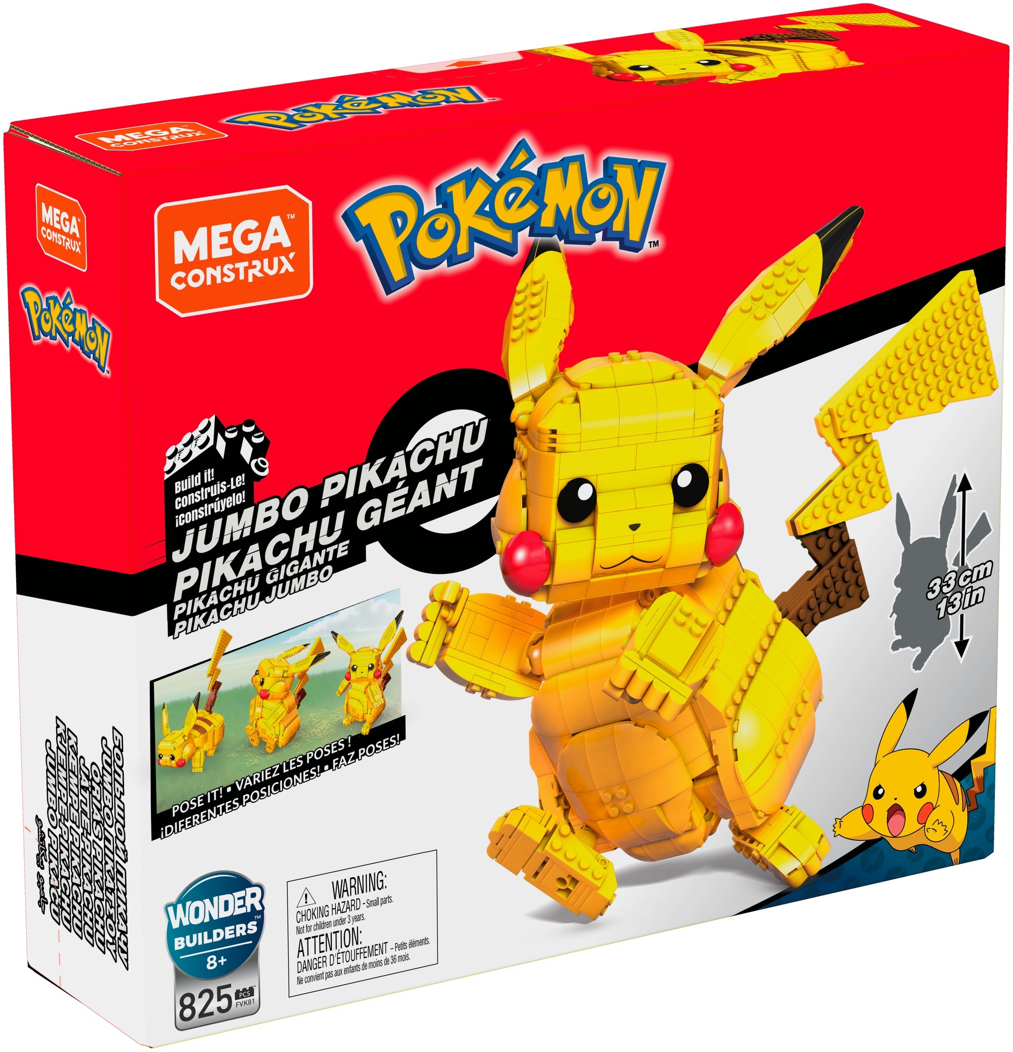 Mega Bloks FVK81 Pokémon Pikachu 825 dielikov.