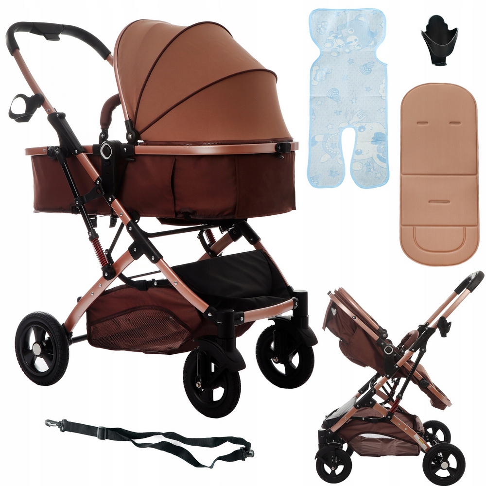 Multifunkčný kočík - Koletsi 3in1 Brown Multi -Functional Pram