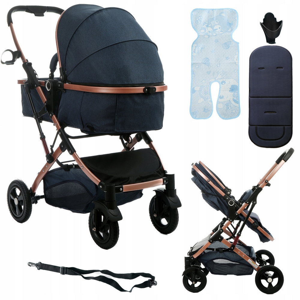Hlboký kočík - Koletsi 3in1 Blue Multi -Funkcia kočíka