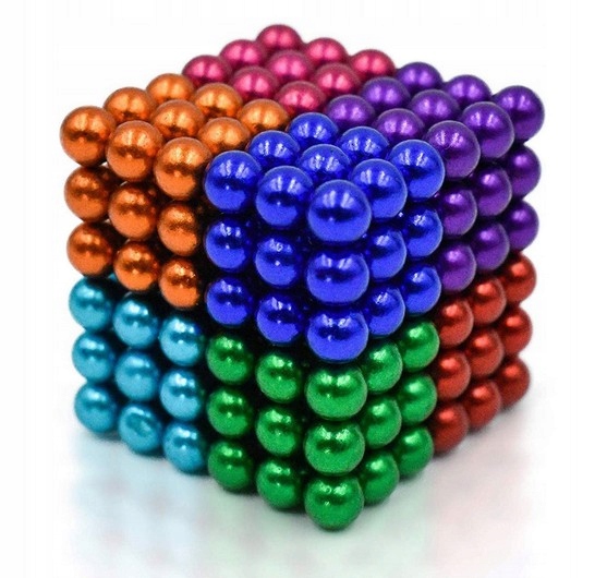 Magnetická stavebnica - Farebné magnetické guličky 5mm 216ks 8 farieb NEOCUBE