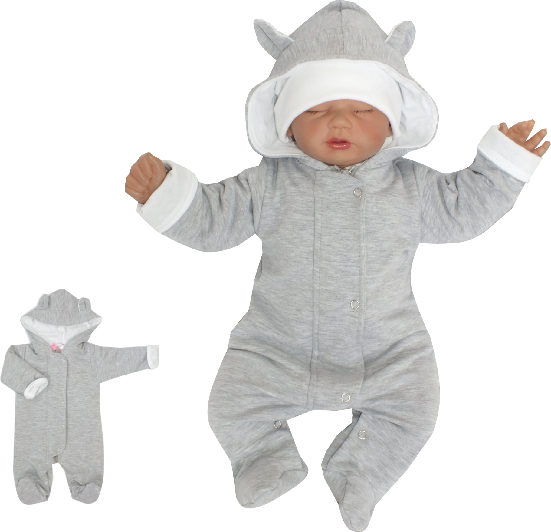 Detské kombinézy Zyzio a Zuzia 56 White, Grey, Multi -Colored