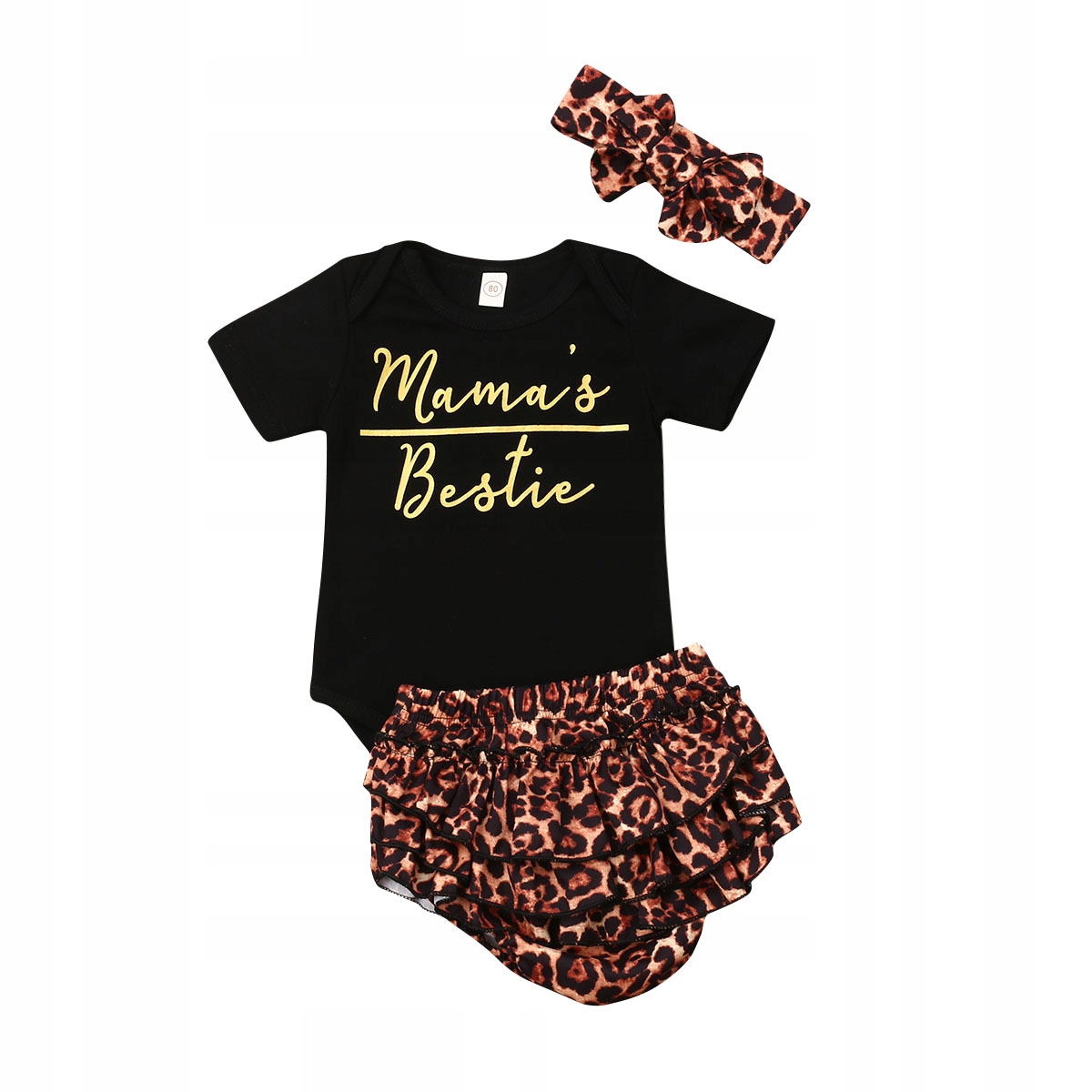 Detský komplet - Baby Set 62 Brown, Black, Pink, Multi -Colored, Gold 3 PC.