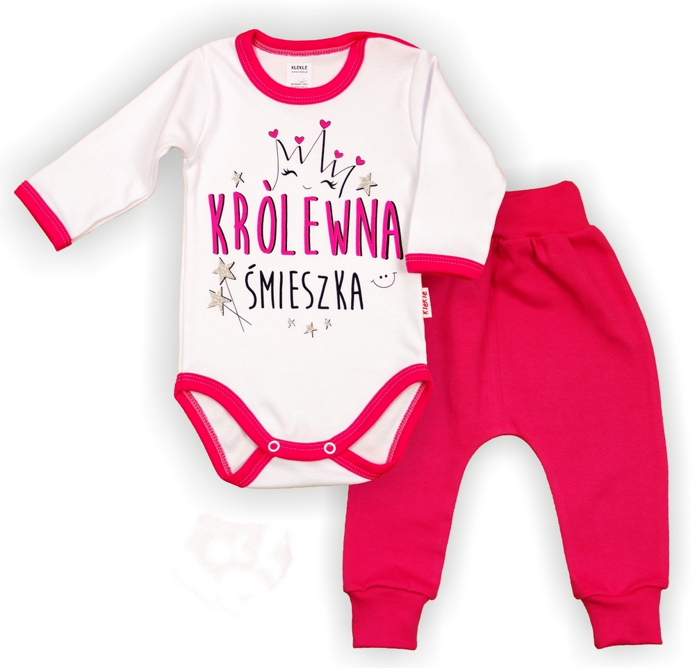 Detské body - Bavlna s dlhým rukávom tela Klekle veľkosť 62 pripevnená západkou