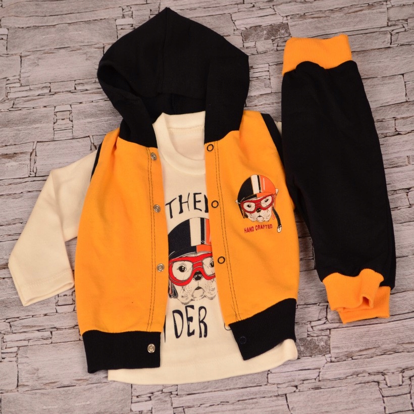 Detský komplet - Baby Set 86 Black, Orange, Multi -Colored 3 PC.