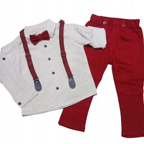 Teplaková súprava - Detský oblek elegantný set 116 červených, viacnásobných