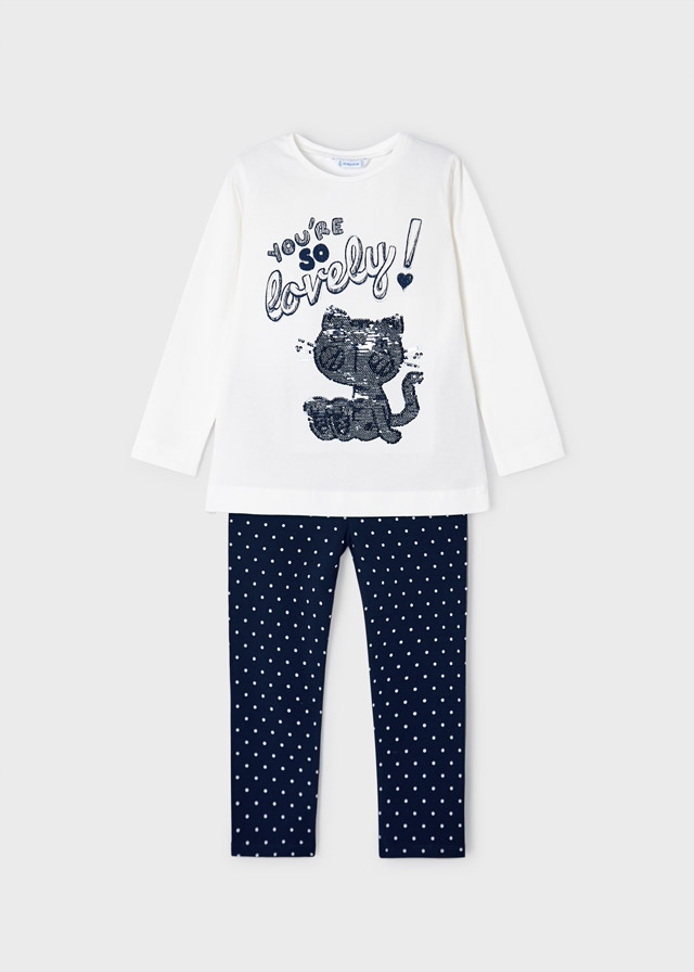 Starostka 116 ECRU, Navy Blue Set