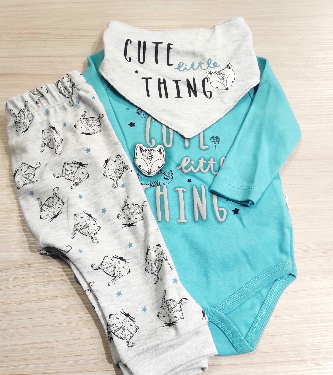 Detský komplet - Baby Set Miniworld 68 White, Blue, Grey 3 Pcs.
