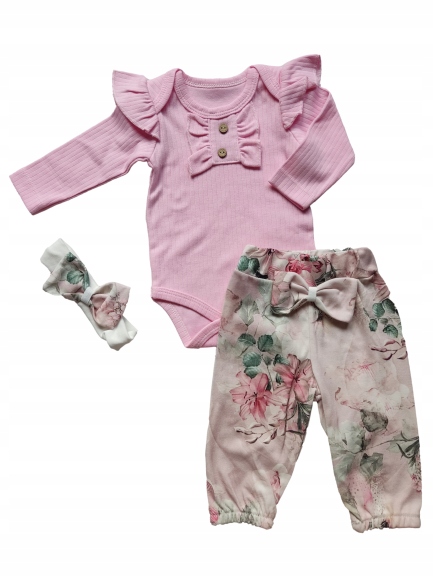 Detský komplet - Dieťa set onno baby 68 Pink 3 PCS.