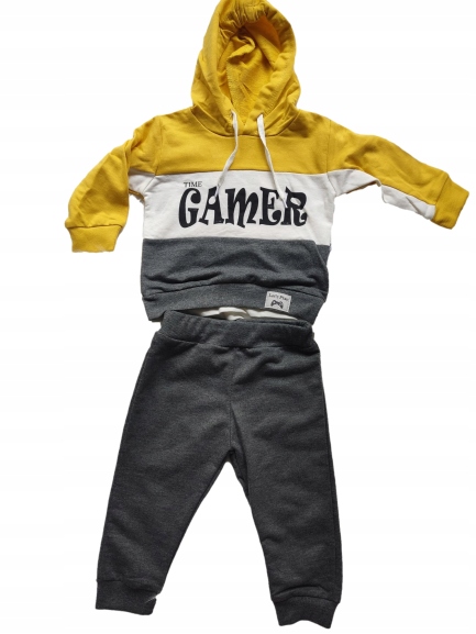 Detský komplet - Baby Set Murat Baby 74 biela, šedá, žltá 2 ks.