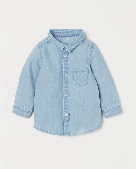 Detská košeľa - H&M Detská košeľa veľkosť 80 s dlhým rukávom modrá