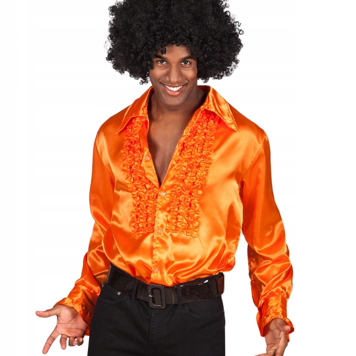 Kostým, maska - Disco oranžová košeľa s ozdôbkami 02118 XL