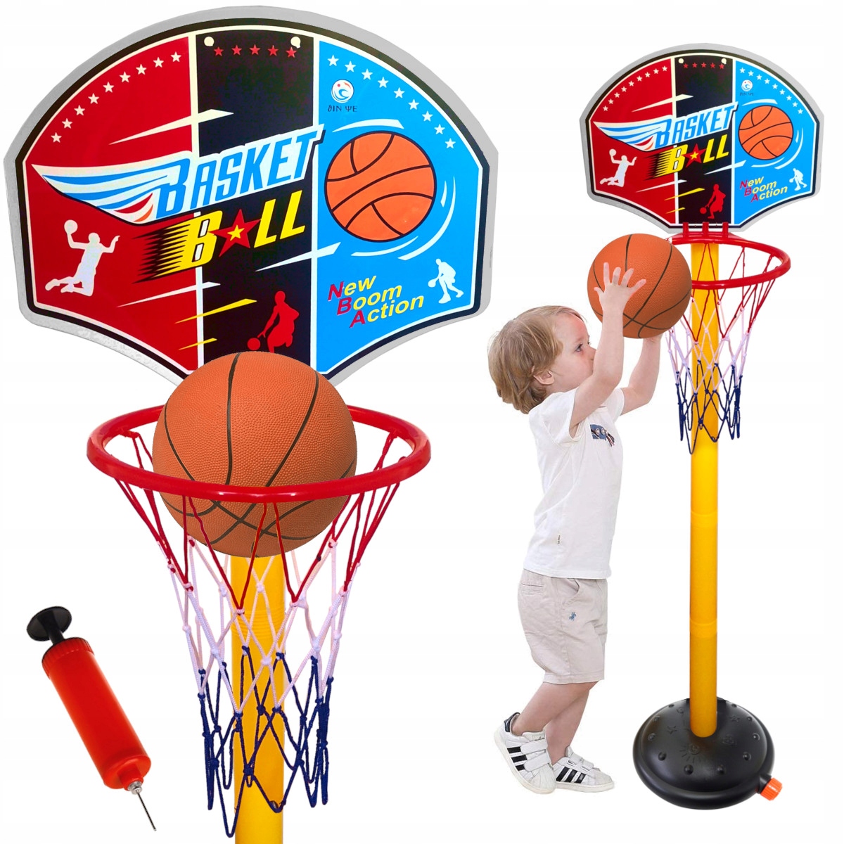 Športová hračka - Basketbalová sada detí 2in1 Basket Ball Pump Pump